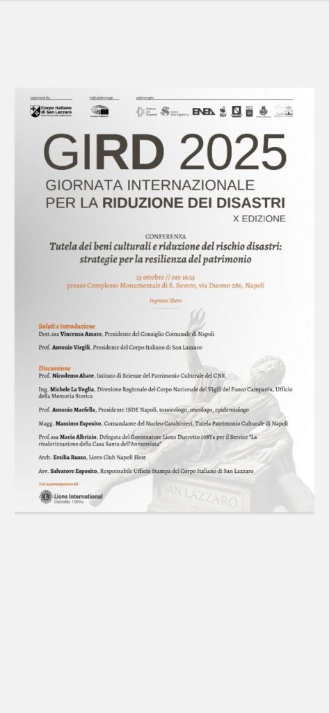 GIRD 2025 GIORNATA INTERNAZIONALE PER LA RIDUZIONE DEI DISASTRI