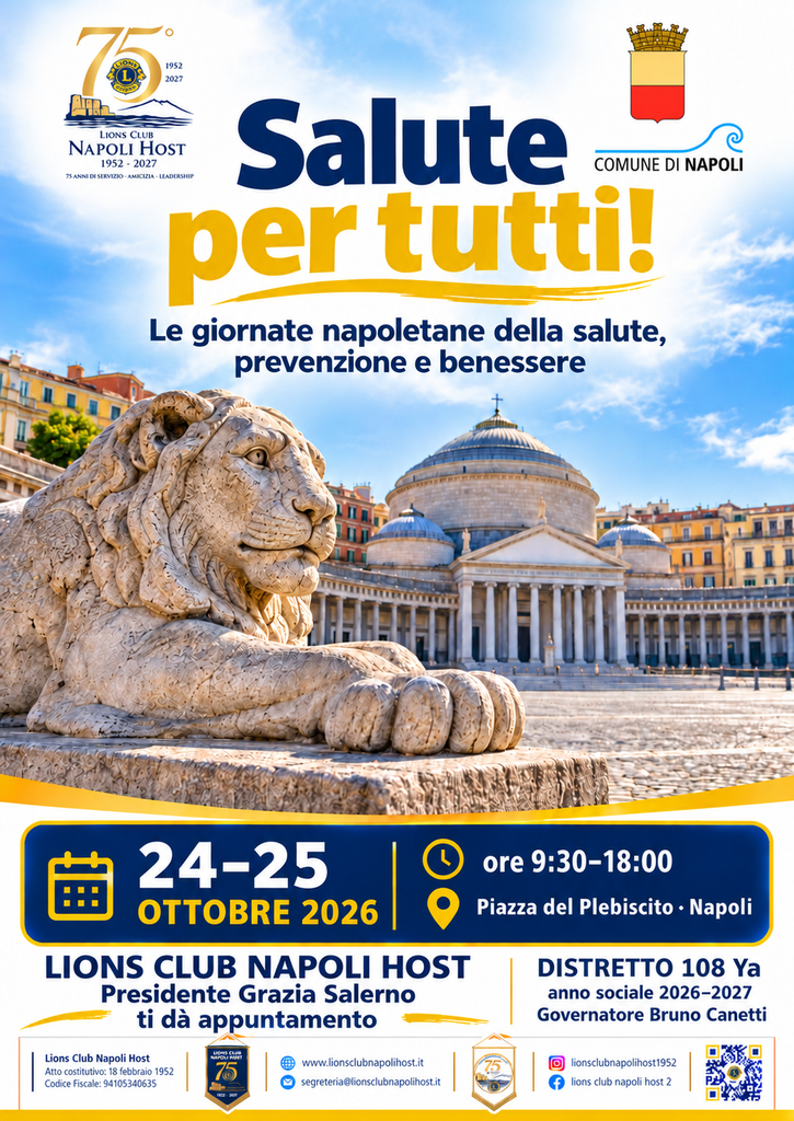 Il Lions Club Napoli Host presente a “Le Giornate napoletane della Salute, prevenzione e benessere”